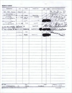 Lou D'Allesandro military record of service